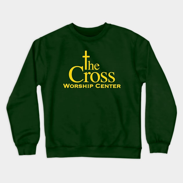 TCWC classic logo in Yellow letters (Ducks) Crewneck Sweatshirt by thecrossworshipcenter